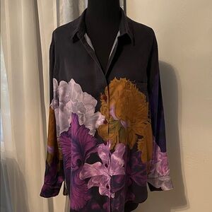 Elegant Floral Men's  (Unisex) Button Down Shirt